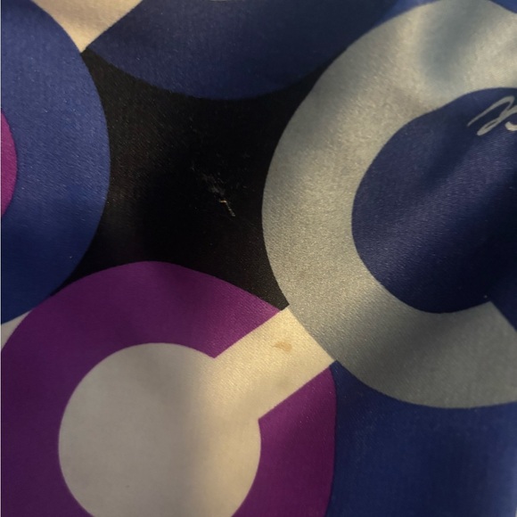 Coach multicolored logo fabric tote with outside end pockets. - Picture 6 of 13